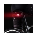 Wozinsky LED aizmugurējais velosipēda lukturis ar mikro USB sarkanā gaisma 5 režīmi melns (WRBLB2)