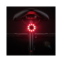 Wozinsky LED aizmugurējais velosipēda lukturis ar mikro USB sarkanā gaisma 5 režīmi melns (WRBLB2)