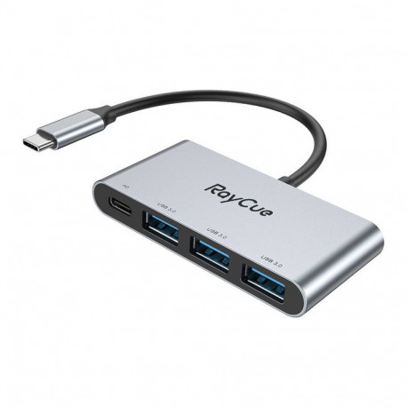 RayCue 4-in-1 hub USB-C kuni 3x USB-A 3.0 5Gbps + PD 3.0 100W (hall)