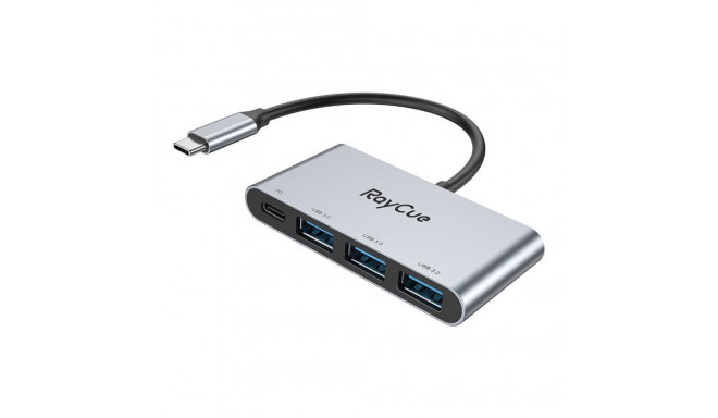RayCue 4-in-1 hub USB-C kuni 3x USB-A 3.0 5Gbps + PD 3.0 100W (hall)