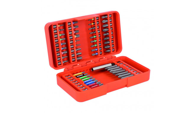 Bit set 1/4" 54 pcs colour coded,PH,PH2G,PZ,SL,Hex,TORX,