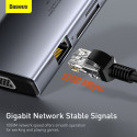 BASEUS HUB 9in1 Type C to 3x USB3.0 / HDMI / Typ C PD / RJ45 / microSD/SD / VGA CAHUB-CU0G