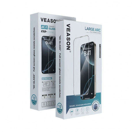 6D Veason Pro Glass (SET 10in1) - for Iphone 16 Pro Max black