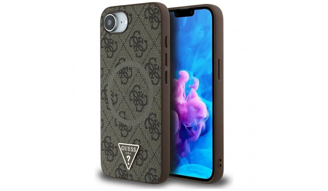 GUESS case for IPHONE 16e (SE 4 2025) compatible with MagSafe GUHMPSE4P4TDPW (PU 4G RingTriangle Log
