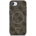 GUESS case for IPHONE 16e compatible with MagSafe GUHMPSE4P4TDPW (PU 4G RingTriangle Logo) brown