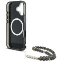 GUESS case for IPHONE 16 compatible with MagSafe GUHMP16SHPCTPLSK (IML Palm Trees Triangle W/ Pearl 