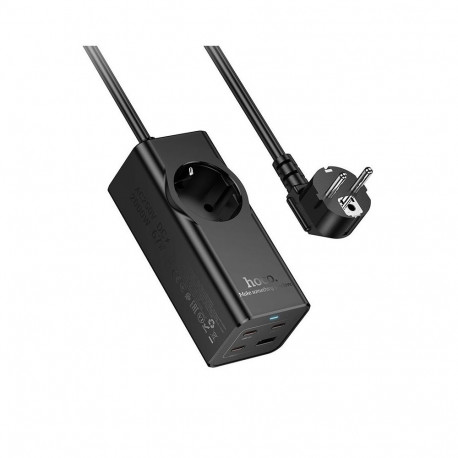 Power strip 2 m Hoco 1 socket + USB A + 3 x USB C QC3.0 PD 3A 67W NS9 black