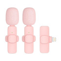 Wireless lavalier microphone Lightning double (2 in set) K1 pink