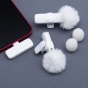 Wireless lavalier microphone Lightning double with long hair (2 in set) K1 white Wireless lavalier microphone Lightning double with long hair (2 in set) K1 white