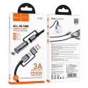 HOCO cable All-in-one USB A / Type C to Type C / Cigarette lighter 3A 60W U138 1,2 m black