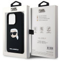 KARL LAGERFELD case for IPHONE 15 Pro compatible with MagSafe KLHMP15LSKHPPLK (SIL KL Head Print) bl
