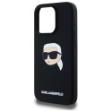 KARL LAGERFELD case for IPHONE 15 Pro compatible with MagSafe KLHMP15LSKHPPLK (SIL KL Head Print) bl