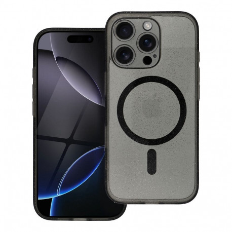 Case for iPhone 16 PLUS Clear Mag Cover (STR / CAMERA PROTECTION) compatible with MagSafe black glit