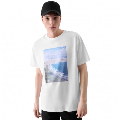 Koszulka męska 4F M2132 biała 4FRSS24TTSHM2132 10S XL