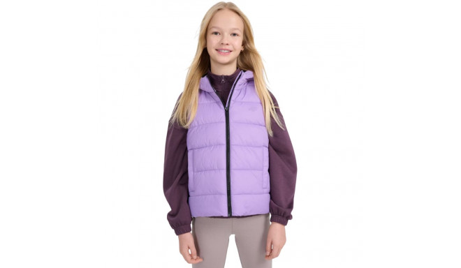 Kamizelka dla dziewczynki 4F F166 fioletowa 4FJWSS25TVJAF166 51S  134cm