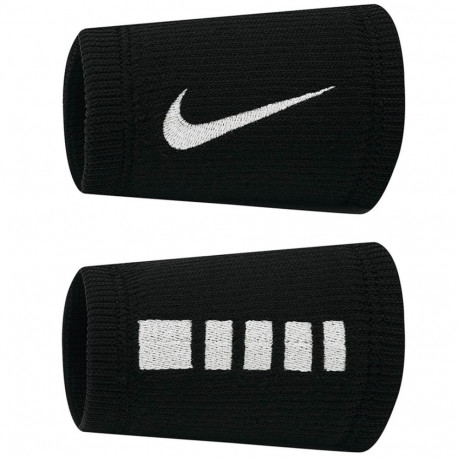 Frotki na nadgarstek Nike Elite Doublewide Wristbans 2 szt. czarno-białe N1006700010OS