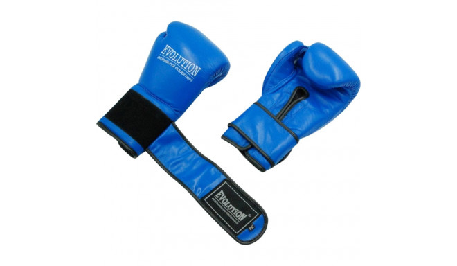 Rękawice bokserskie Evolution profesjonalne ze skóry naturalnej PRO RB-1510,1512 niebieskie 12