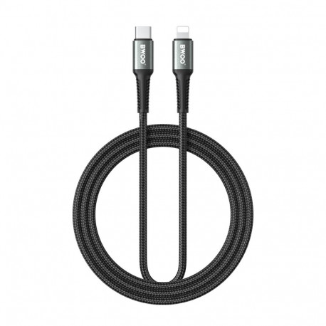 BWOO Braided Cable USB-C - Lightning 3m 30W black