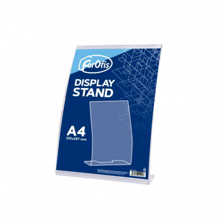 L-shaped Curved Card Stand A4, Clear FOROFIS
