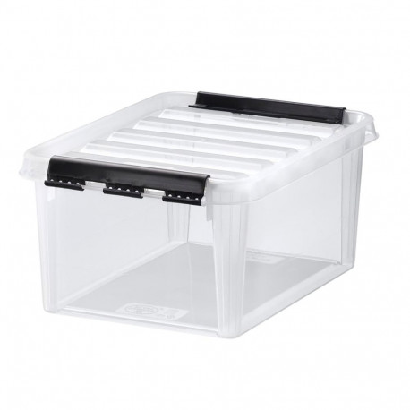 Transparent storage box with lockable lid 400x300x180mm 15L