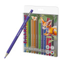 Hexagonical mechanical color pencils ErichKrause Safari 12 colors, 3 mm lead (in PET box with hanger