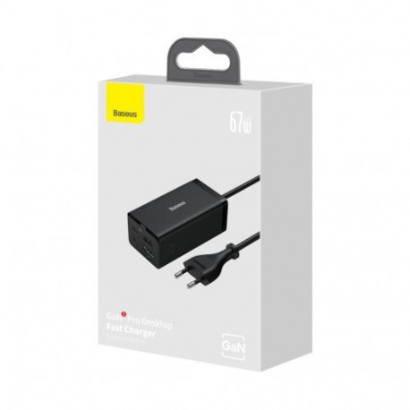 Baseus Travel Charger GaN5 Pro Fast Charger C+C+U+HDMI with Power Cable 1.5m + Type-C to Type-C cabl