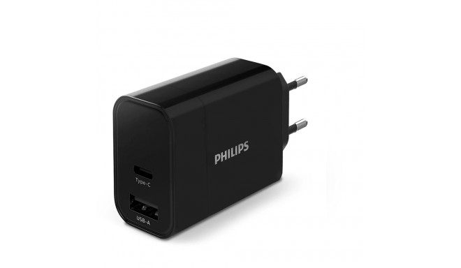Philips suure võimsusega kahepoolne laadija 30W 1 USB-A + USB C