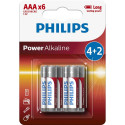 1x6 Philips Power Alkaline AAA Patareide Säästupakk