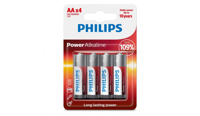 1x4 Philips Power Alkaline AA Batterie