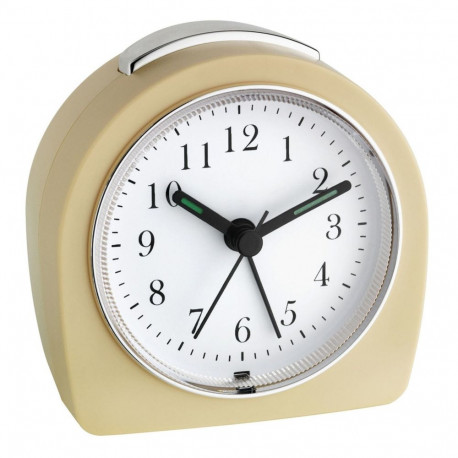 TFA 60.1021.09   beige analogue quartz alarm clock