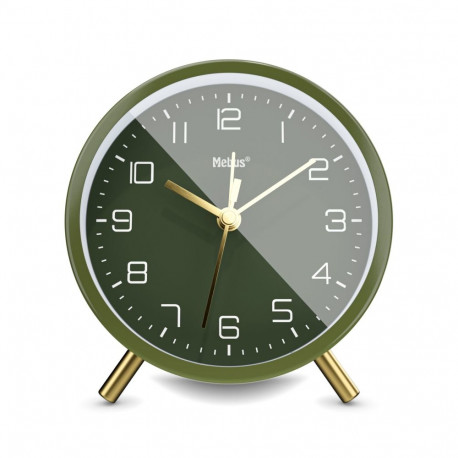 Mebus 56972 olive green / gold Quartz Alarm Clock