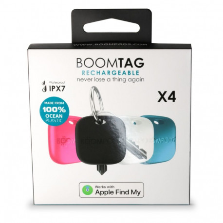 Boompods lokaliseerija Boomtag 4tk, must/sinine/valge/roosa