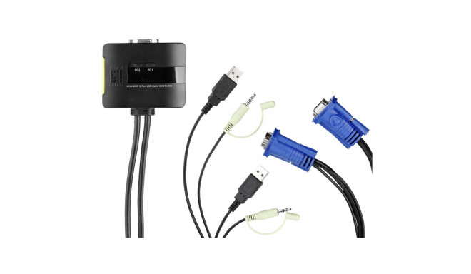 Level One KVM-0223 2-portiline USB-kaabel KVM heliga