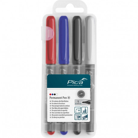 Pica Permanent-Pen 1,0mm assortii koos Instant-White-Peniga