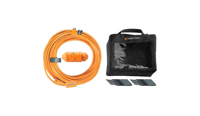 Tether Tools kaablisüsteem USB-C Micro-B 9.40m parempoolne, oranž