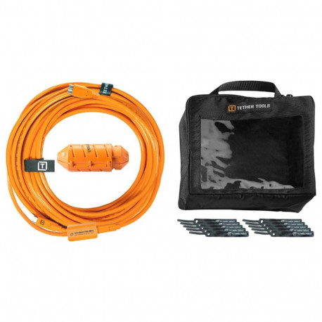 Tether Tools kaablisüsteem USB-C–Micro-B 9.40m, oranž
