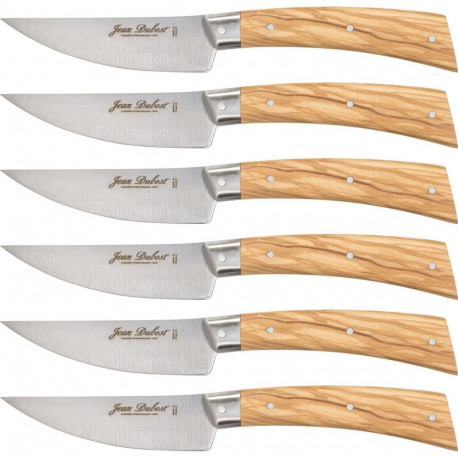 Laguiole Jean Dubost Steak Knife Set 6 pcs., olive