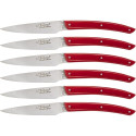 Laguiole Jean Dubost Knife Set 6 pcs., Acrylic Red