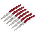 Laguiole Jean Dubost Knife Set 6 pcs., Acrylic Red