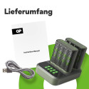 GP ReCyko M452 8-fach LCD-Model Docking St. + 4x AA NiMh 2600mAh
