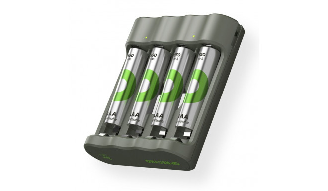 GP ReCyko B441 4-portiline USB-mudel laadija koos 4xAAA NiMh 850mAh