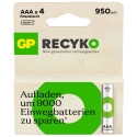 1x4 GP ReCyko NiMH Battery AAA 950mAH, ready to use