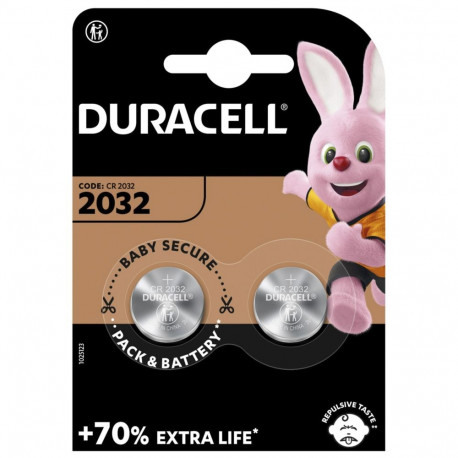 1x2 Duracell CR 2032 liitium mündipatarei