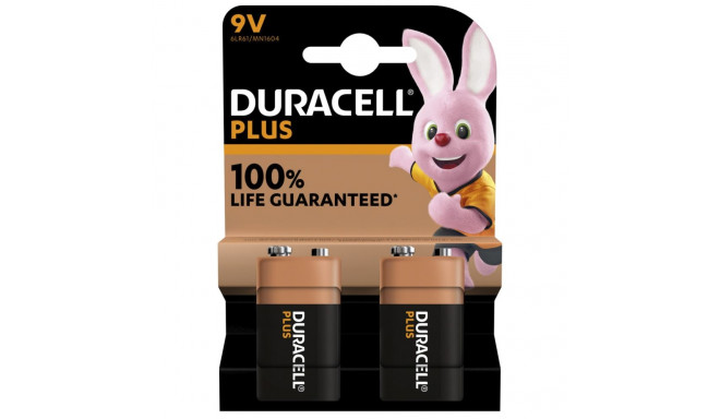 1x2 Duracell Plus 9V-plokk MN1640 6LR61