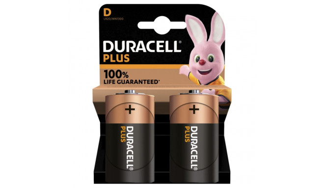 1x2 Duracell Plus Mono D MN1300 LR20 1,5V patarei