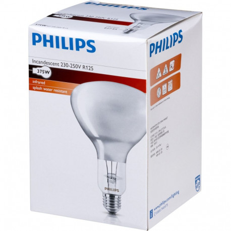 Philips infrapuna lamp BR125 IR 375W E27 230-250V CL