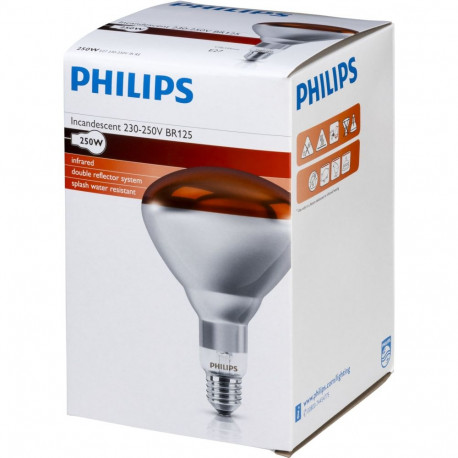Philips infrapunalamp BR125 IR 250W E27 230-250V punane