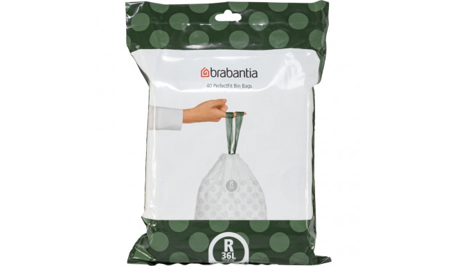 Brabantia PerfectFit Bin Liner Type R, 36 L, 40 Bags