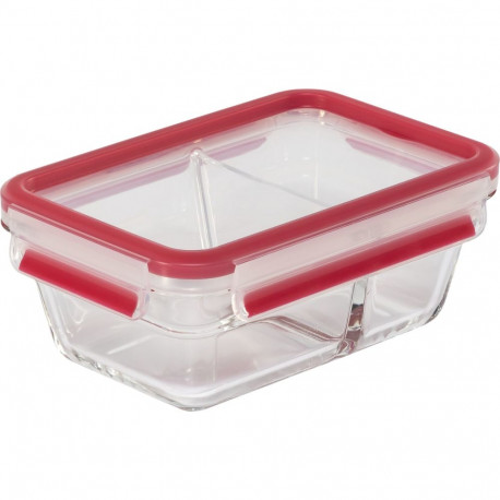 Emsa Clip&Close klaasist toidukarp 800 ml punane