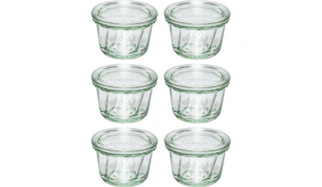 WECK ümmarguse servaga muffinipurk 165ml 6-osaline komplekt